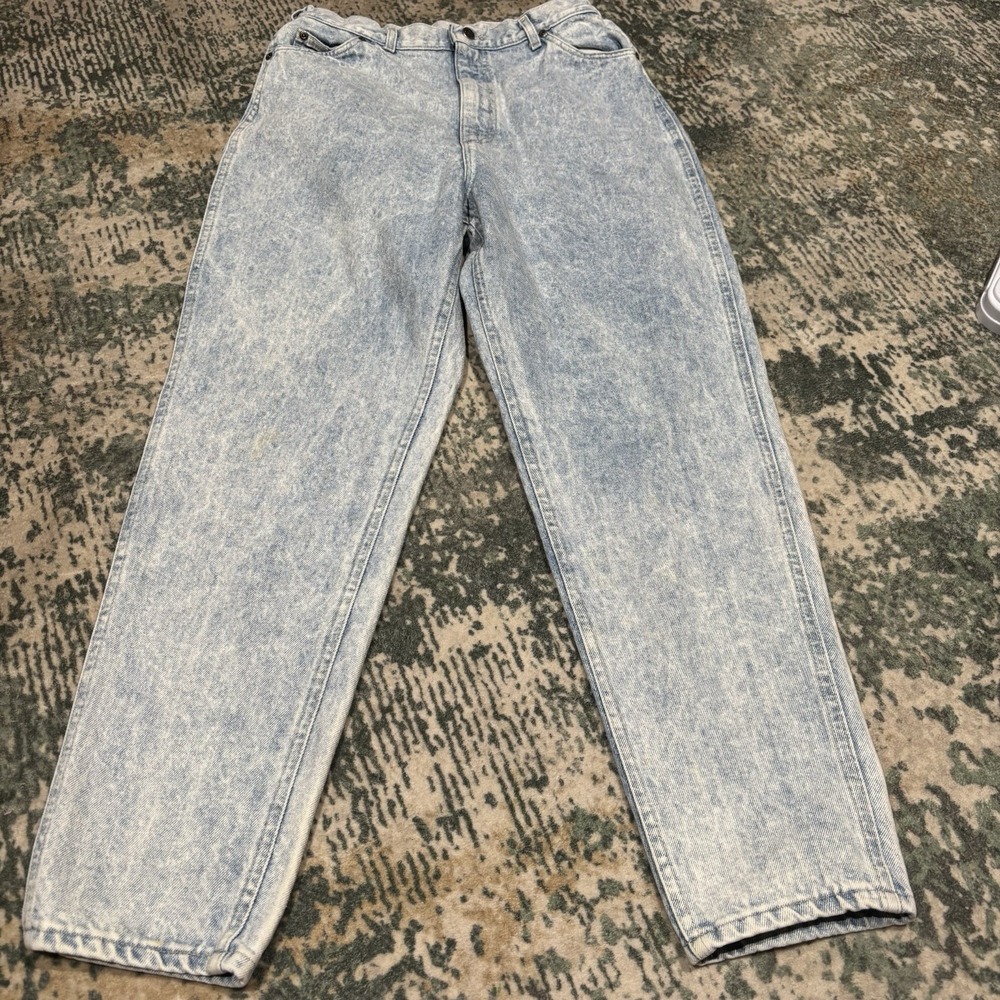 Vintage Lee Acid Washed High Waste Mom Jeans‎ Size 16 - 30X30 Made In USA